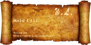 Wald Lili névjegykártya